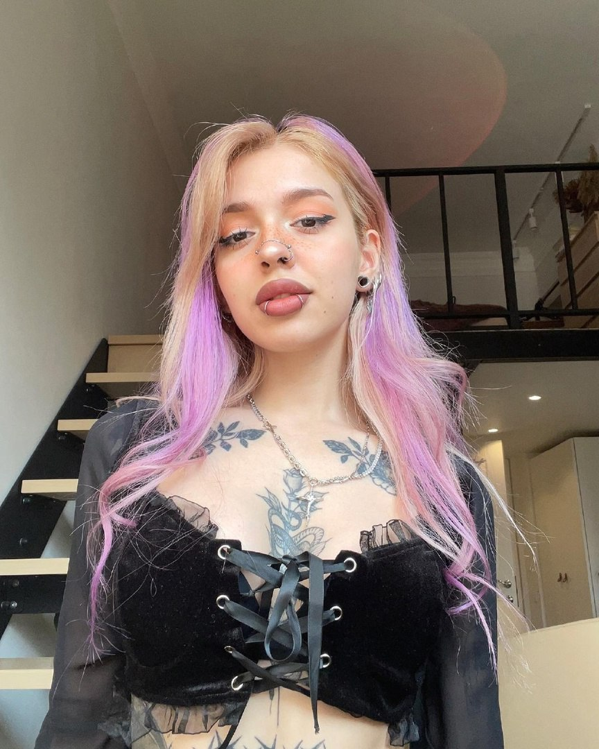 Huge collection of porn photos Long Hair Pierced Purple Hair Tattooed by TikTokers’s (@tiktokers)